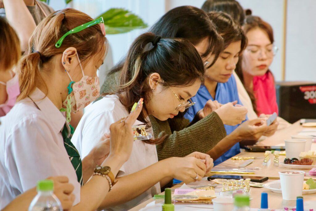 Nail art workshop with aia exchange