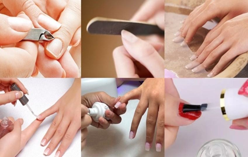 A collage of hands and nails