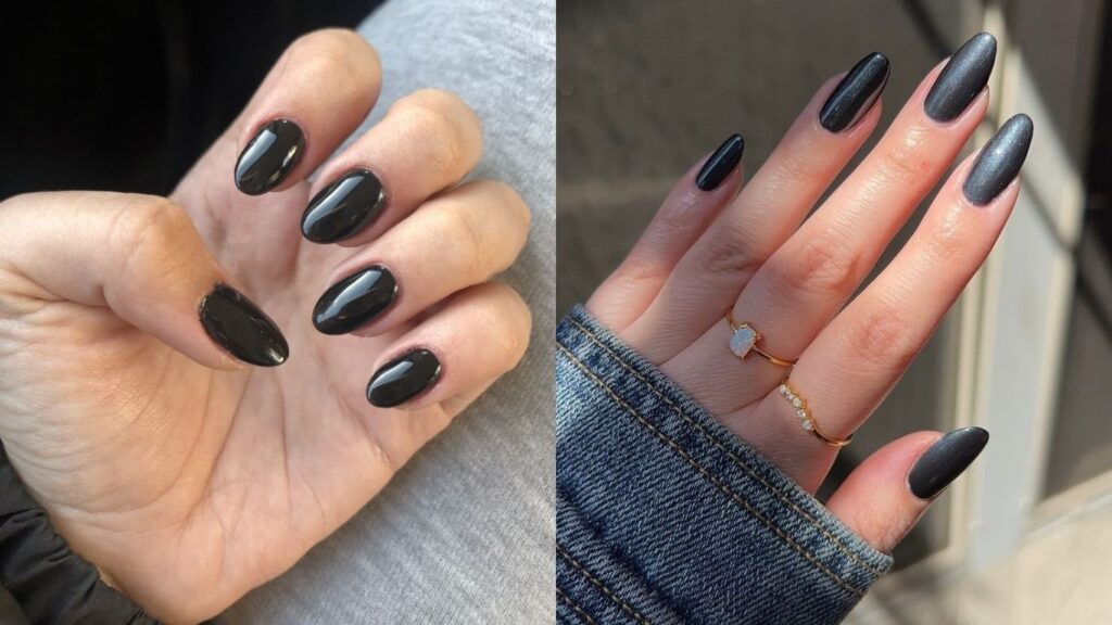 Móng tay màu đen bóng