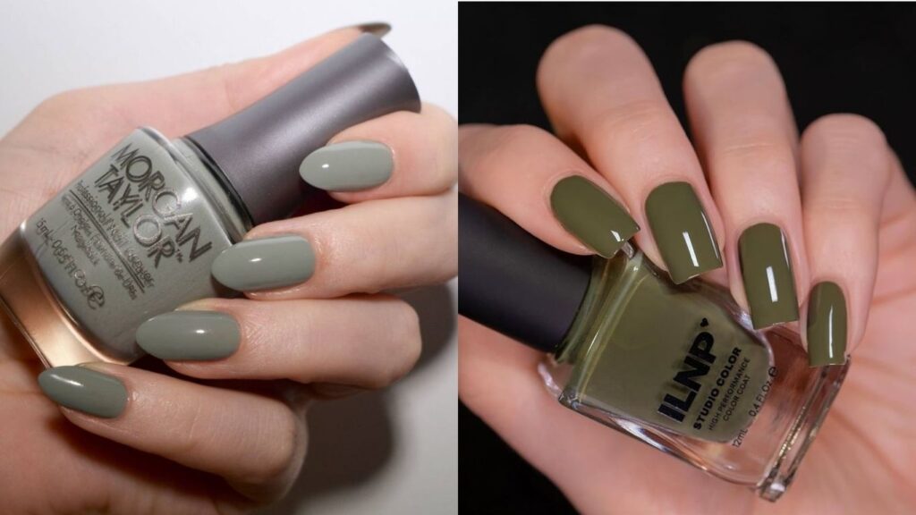 Móng tay màu xanh rêu